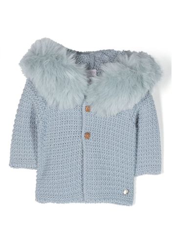 Paz Rodriguez Bambalina hooded knittted coat - Blu