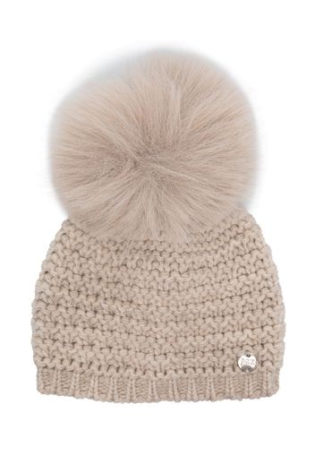 Paz Rodriguez pompom-detail knitted hat - Toni neutri