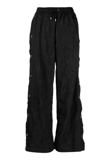 P.E Nation Volley crinkled-finish wide-leg trousers - Nero