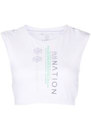 P.E Nation Top crop con stampa - Bianco