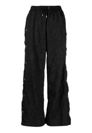 P.E Nation Volley crinkled-finish wide-leg trousers - Nero