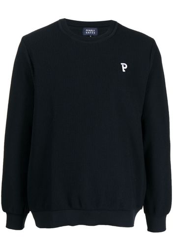 PEARLY GATES logo-patch crew neck sweater - Nero