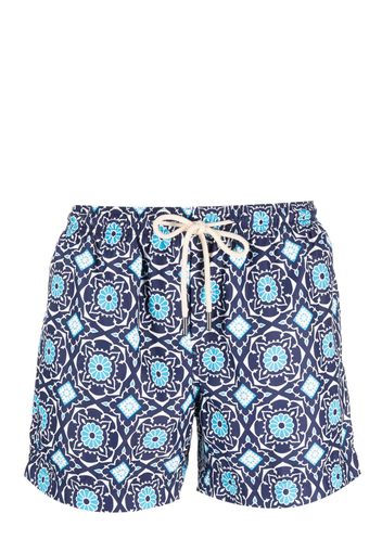 PENINSULA SWIMWEAR geometric-print swim shorts - Blu