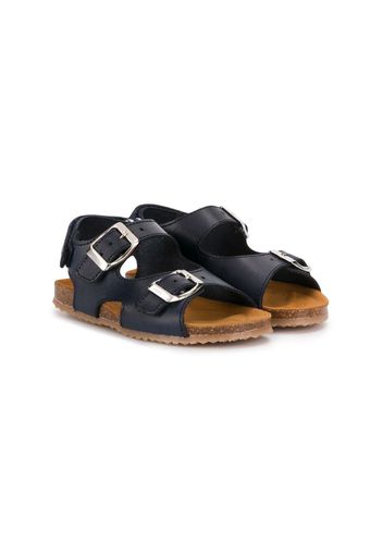 double buckle flat sandals