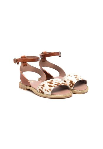 Pèpè cow-print open-toe sandals - Toni neutri