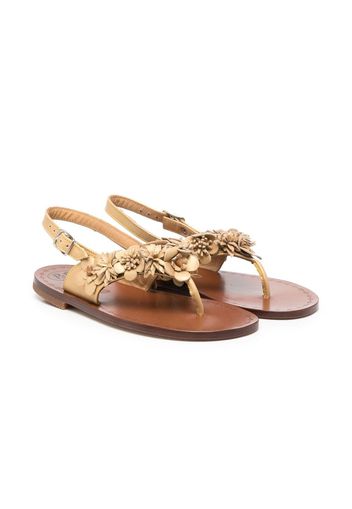 Pèpè floral-detail slingback sandals - Oro