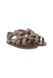 Pèpè cross-strap leather sandals - Grigio