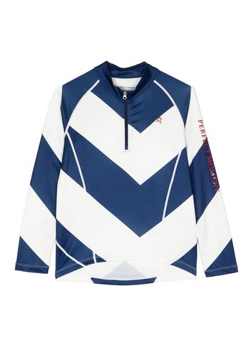 Perfect Moment Kids Chevron-print zip-up ski top - Bianco