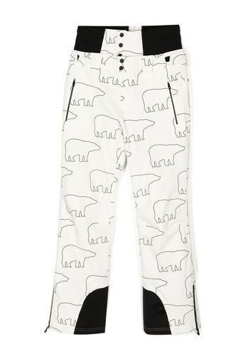 Perfect Moment Kids polar bear panelled chamonix pants - Bianco