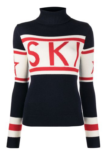 Ski intarsia knit roll neck jumper