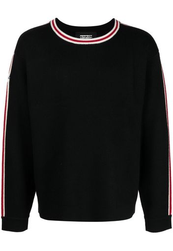 Perfect Moment striped-edge merino jumper - Nero