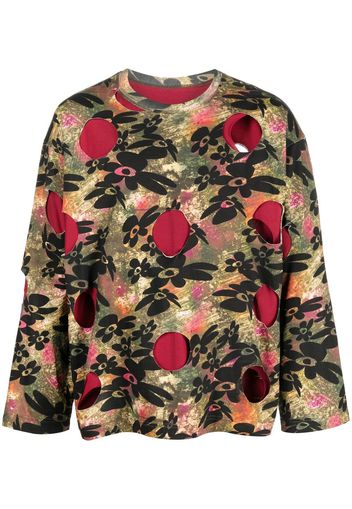 Perks And Mini cutout floral print sweater - Verde