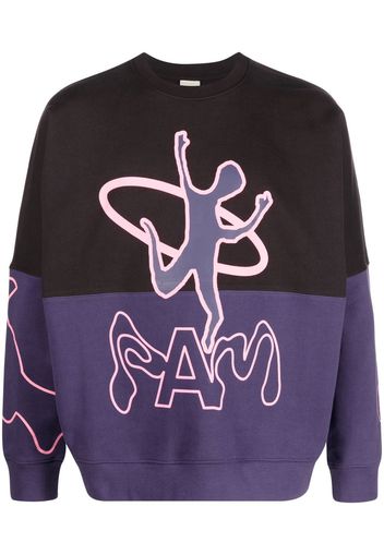 Perks And Mini two-tone graphic print sweatshirt - Marrone