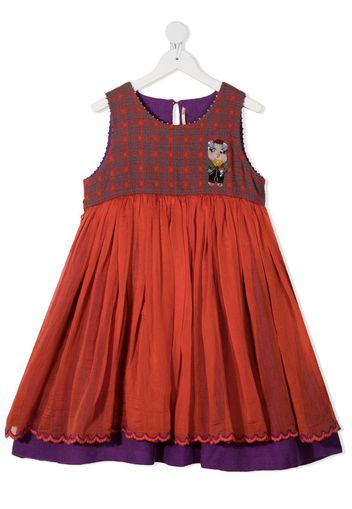 embroidered pig tiered dress