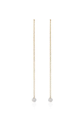 18kt yellow gold and diamond drop thread earrings