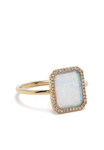 Persée 18kt yellow gold opal and diamond ring - Oro