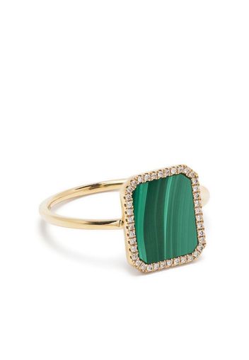 Persée 18kt yellow gold malachite and diamond ring - Oro