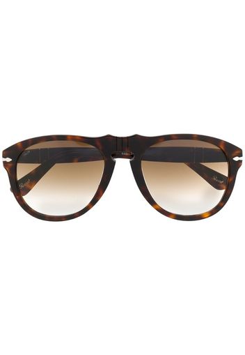 tortoiseshell round-frame sunglasses