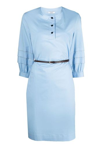 Peserico pleated-sleeve midi dress - Blu