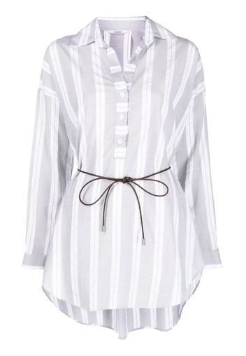 Peserico Camicia a righe oversize - Grigio