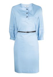 Peserico pleated-sleeve midi dress - Blu