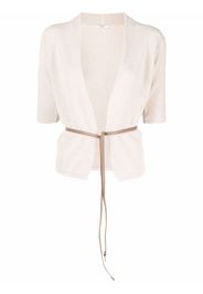 Peserico belted short-sleeve cardigan - Toni neutri