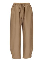 Peter Cohen silk high-waist trousers - Marrone