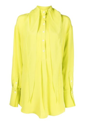 Peter Do scarf-detail neckline shirt - Giallo