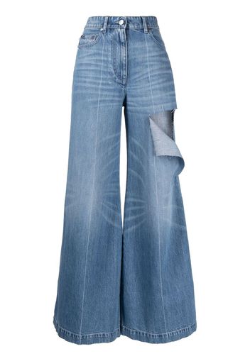 Peter Do ripped wide-leg jeans - Blu