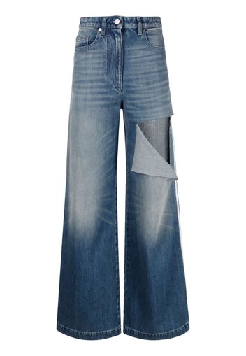 Peter Do ripped wide-leg jeans - Blu