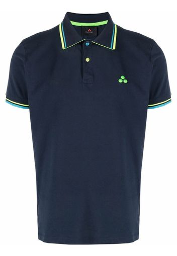 Peuterey stripe-trim polo shirt - Blu