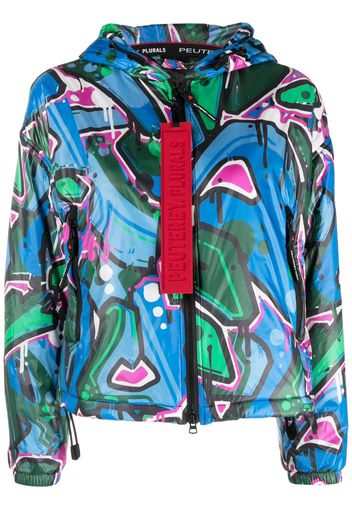 Peuterey graffiti-print hooded jacket - Nero