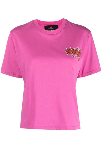 Peuterey chest graffiti-print T-shirt - Rosa