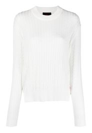 Peuterey long-sleeve cable-knit cotton jumper - Bianco