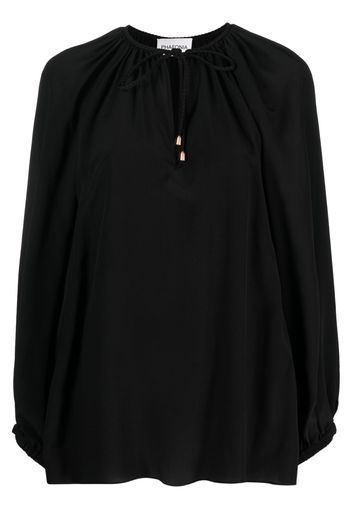 phaeonia self-tie silk blouse - Nero