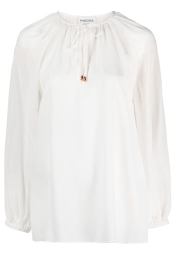 phaeonia self-tie silk blouse - Bianco