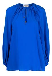 phaeonia self-tie silk blouse - Blu