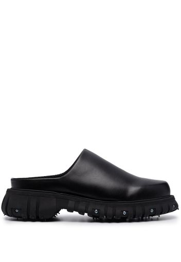 PHILEO PARIS Massive faux-leather slippers - Nero