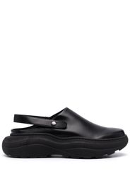 PHILEO PARIS Sabot faux-leather platform slippers - Nero