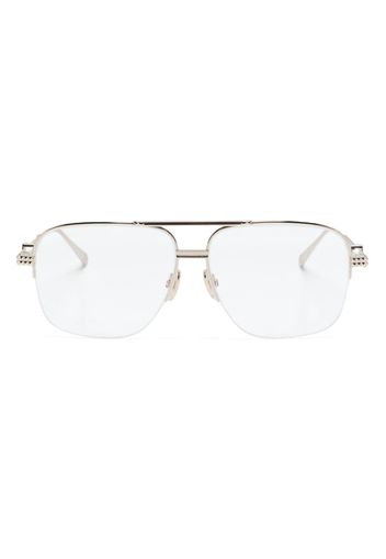 Philipp Plein Eyewear metal-trim pilot-frame glasses - Argento