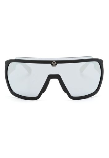 Philipp Plein Eyewear mask-frame logo-arm sunglasses - Nero