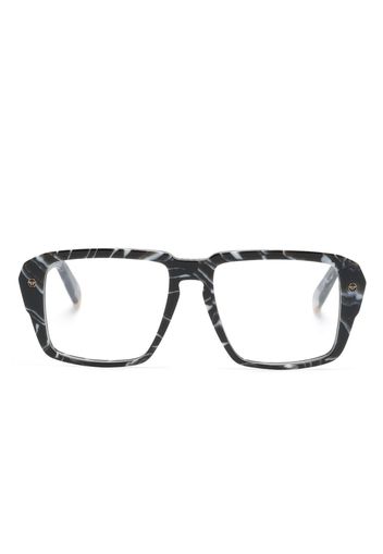 Philipp Plein Eyewear marbled-pattern square-frame glasses - Nero