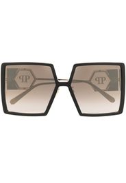 Philipp Plein Eyewear logo-plaque square-frame sunglasses - Nero