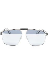 Philipp Plein Eyewear engraved-logo pilot-frame sunglasses - Nero