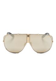 Philipp Plein Eyewear logo-plaque shield-frame sunglasses - Oro