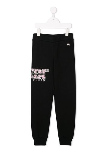 Joggers con logo di strass