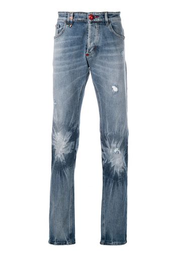 Jeans con effetto schiarito