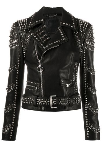 pierced biker jacket