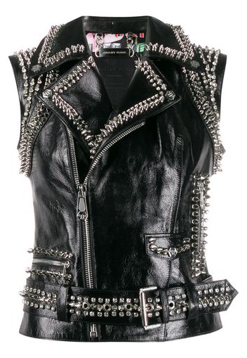 Gilet biker con borchie