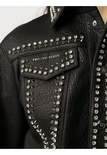 leather skull biker jacket